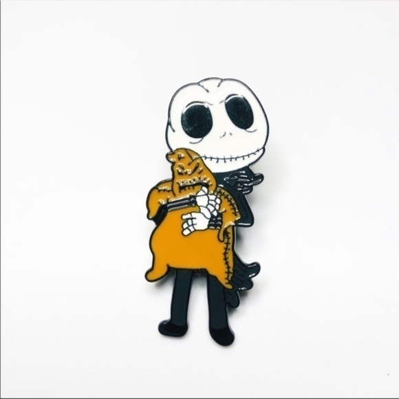 3/$30 Nightmare Before Christmas Jack Skellington and Sally Enamel Brooches - Picture 3 of 5